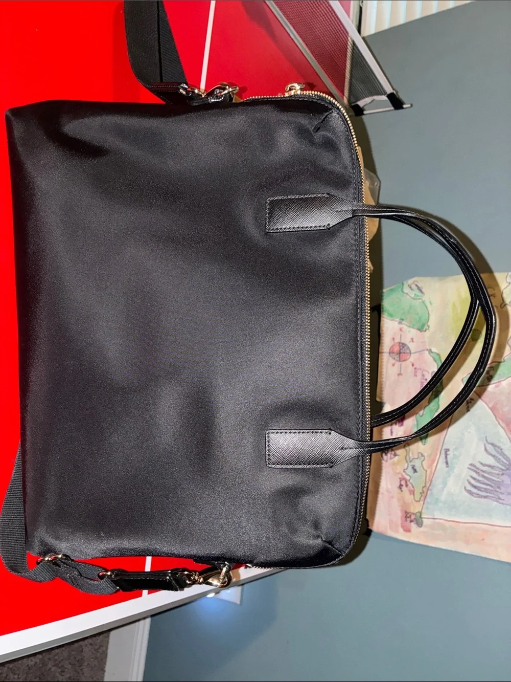 kate spade Black Nylon Laptop Tote with Dual Straps